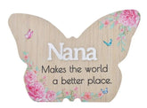 Nana Floral Butterfly Plaque